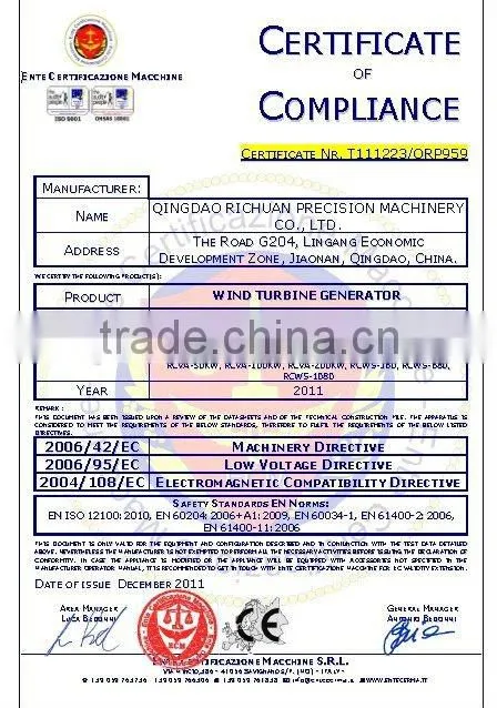 RICHUAN 600w 1kw 2kw 3kw 5kw 10kw 20kw francis turbine,small wind turbine,power generator,magnet generators free energy