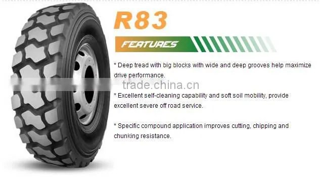 R83 1100r20 on and off road tube truck tyre