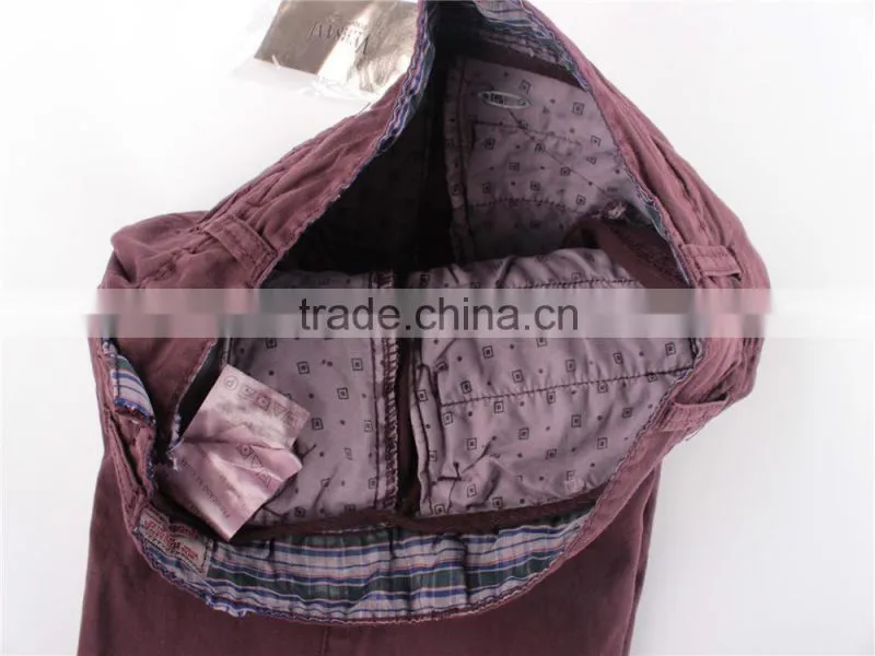 Men hot selling cheap100%cotton stock apparel washed shorts