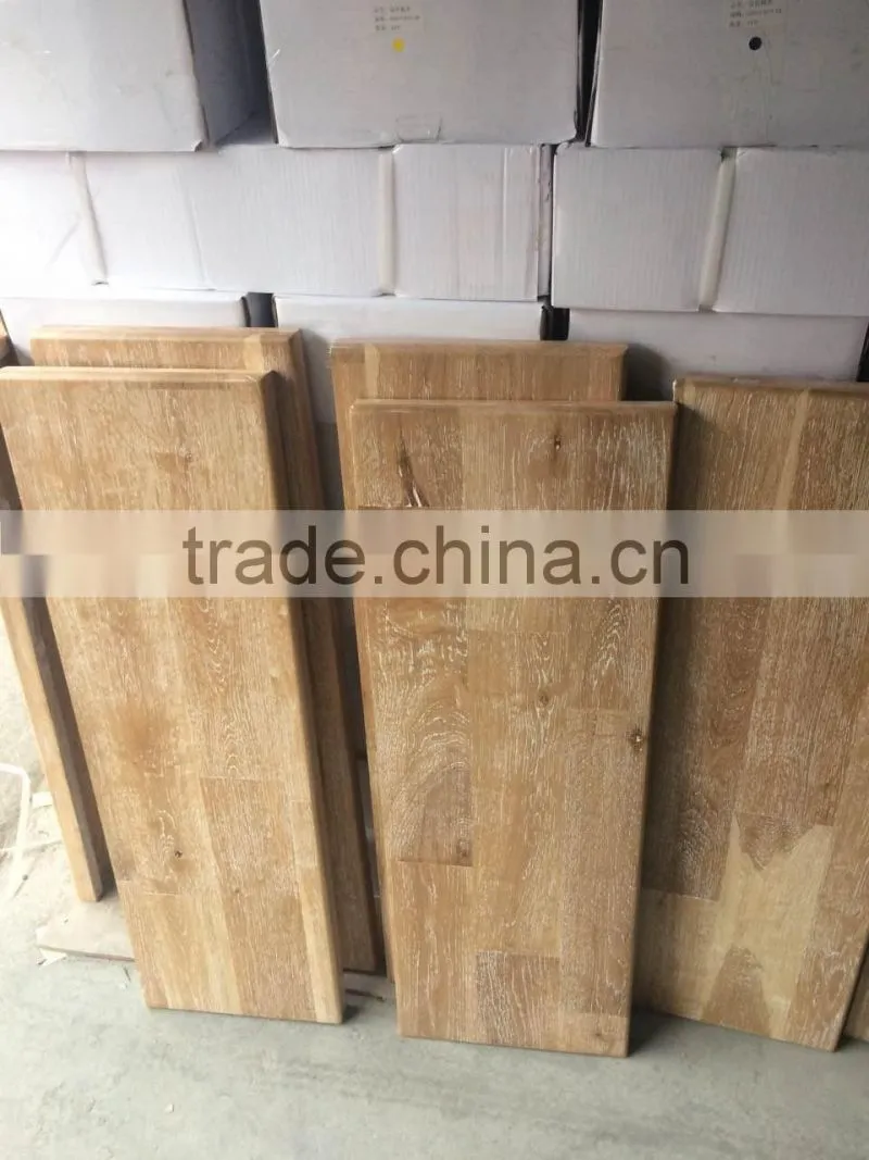 brushed American white oak stair covers