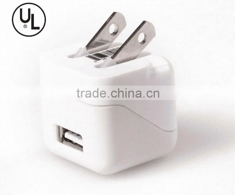 Mini 1 port 5V 1A UL wall charger for phones