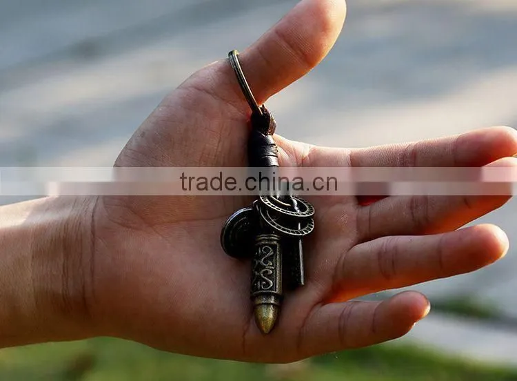 Factory Direcet Sale Exaggrate Punk Mask Pendant Keychain Real Leather Keychain