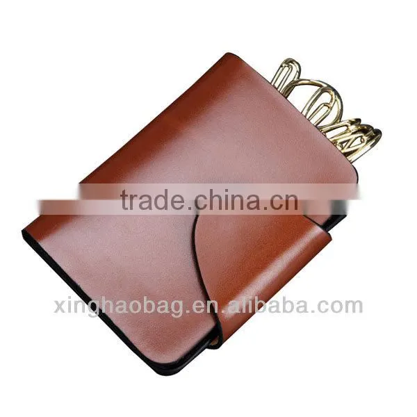 high quality waterproof genuine leather key case holder bag made in china