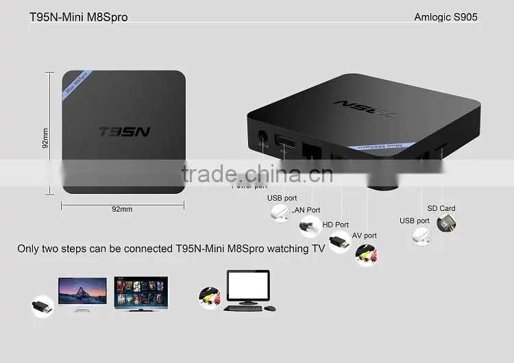 Vensmile s905 tv box T95N with kodi 16.0 installed kodi tv T95N tv box