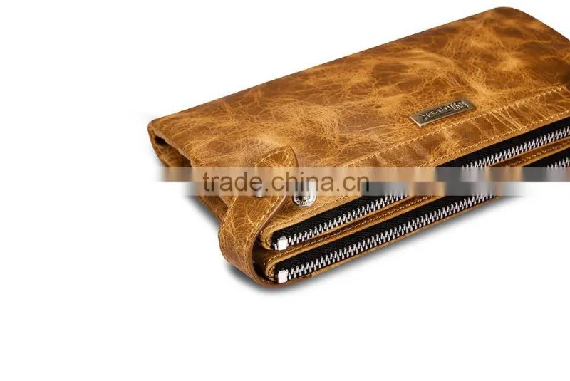Icarer Luxury Classical zipper Real Leather Handbag Wallet with Card Slot MT-5592