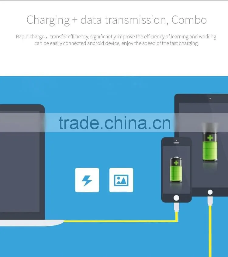 GOLF fast charging USB flat cable for android phone quick charge and data noodle micro cable for android device