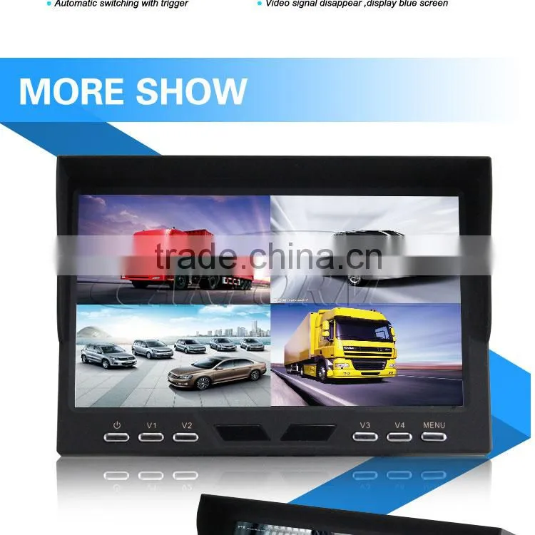 7 inch car quad monitor with 4 video input
