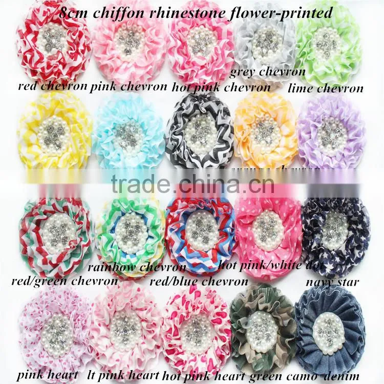 Butterfly shabby trim, pearl chiffon flower