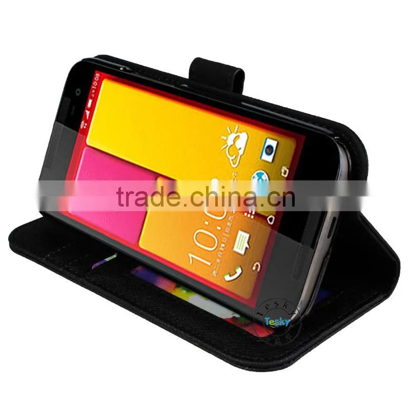 factory direct sell wallet with card slots pu leather phone case for htc butterfly 2