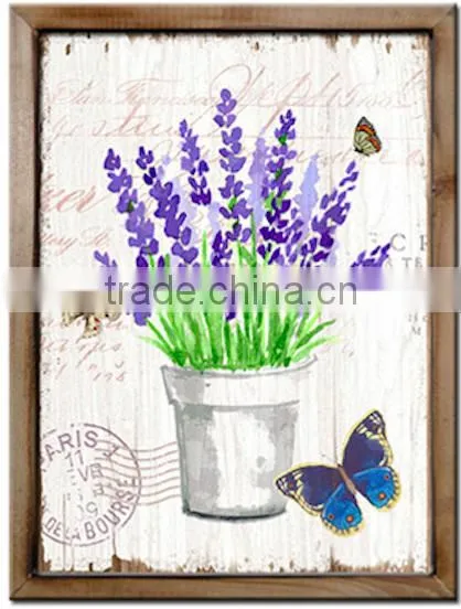 Decorative bule flowers and butterfly printing wall paint