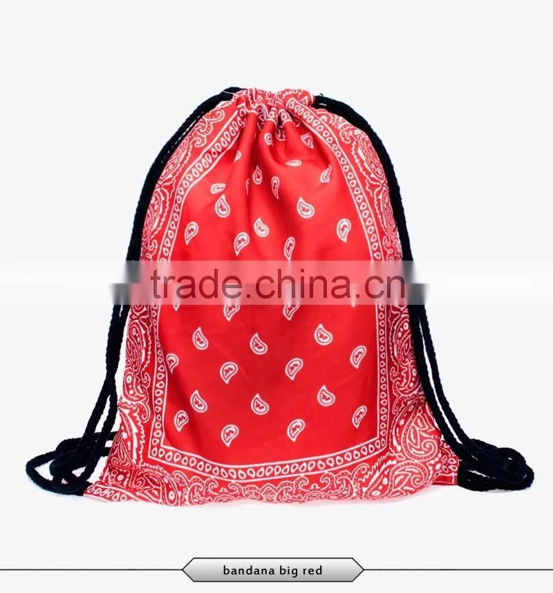 Custom printing 300D cheap fashion draw string bag