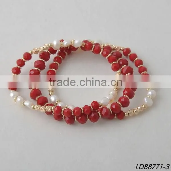 2016 new designs simple alone large faceted glass women bracelet