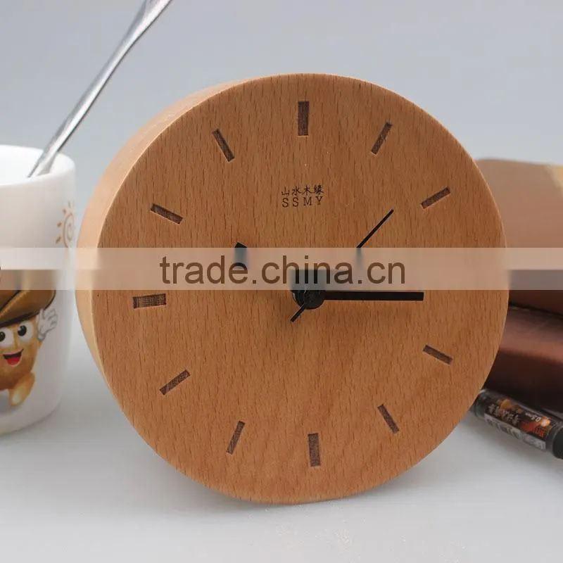 Shanshui DRZ007 Manufacturer's modern desktop clock wholesale table with wood material