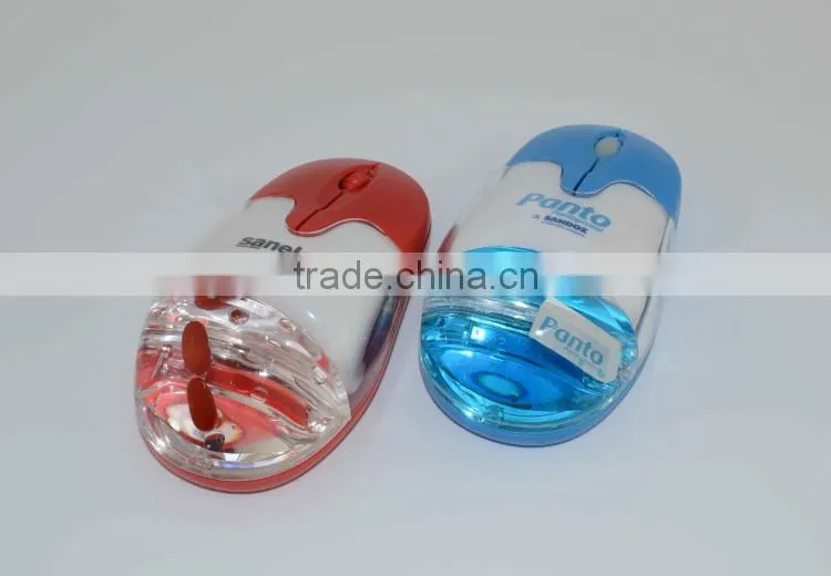 Computer Gift Wireless Liquid Aqua Mouse With Rechargeable Lithium Battery