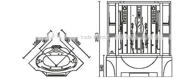 modern style steam shower room;luxurious designed steam room;steam and foot massage shower room WS-608A