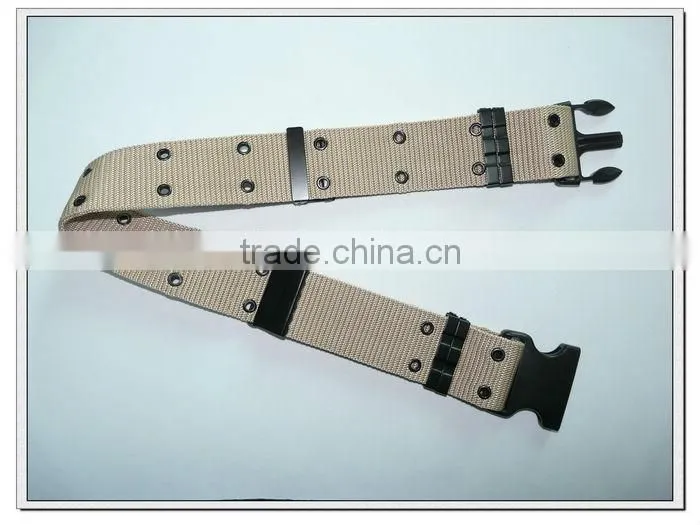 57mm khaki mens military belt with plastic buckle,army military canvas belt