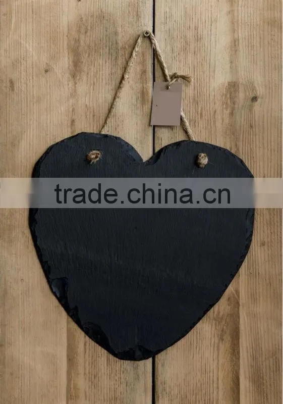 heart shaped black slate chalk boards
