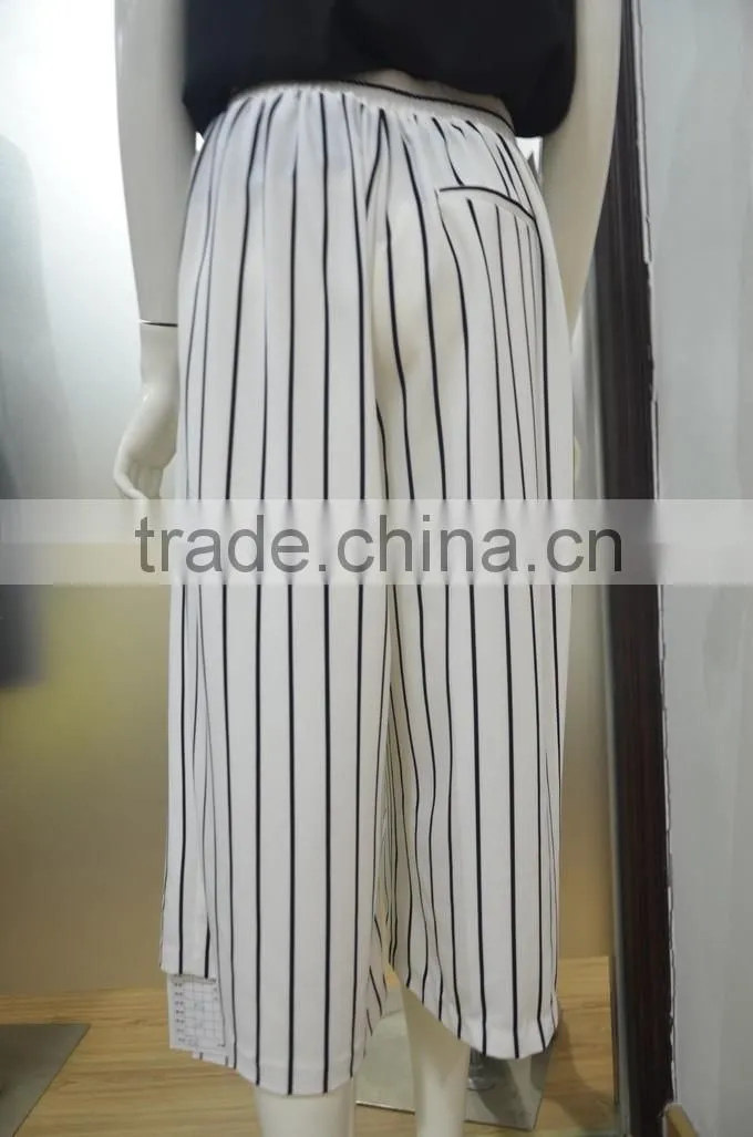 Summer Loose Design Black and White Striped Fashion Pants