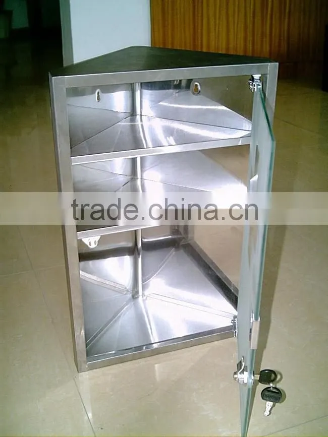 polished 3 shelf metal medicine box triangle metal medicine chest first aid kit steel medical box