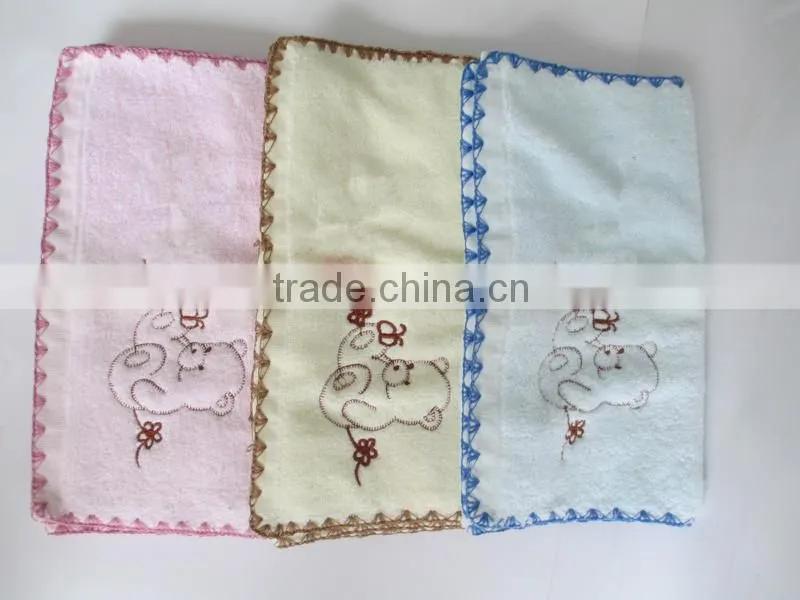 Pure cotton embroidery little bear covered edge towel