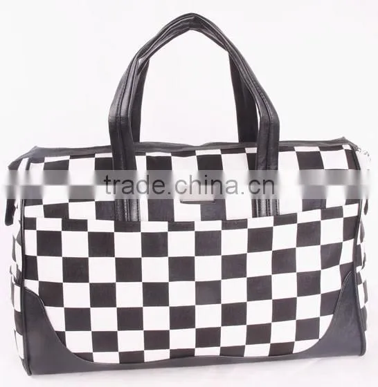 European style fashionable and fancy chequer travel bag