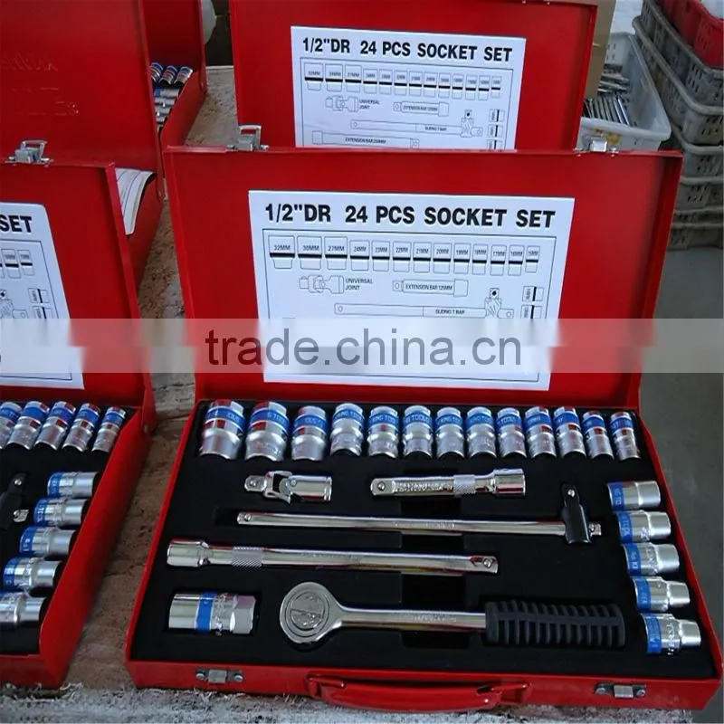 24pcs 1/4" CHROME VANADIUM Hand Socket set