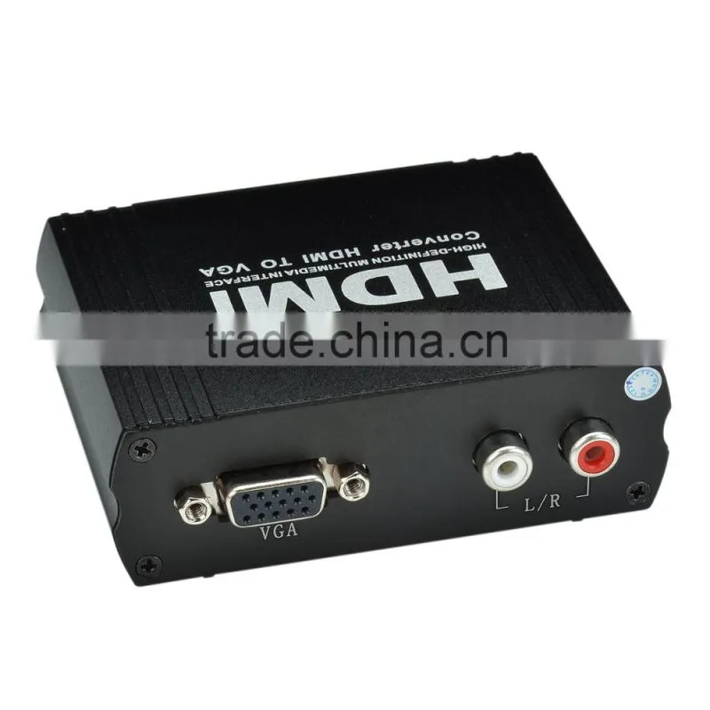 HDMI to VGA Converter Supported 1080p / 3.5mm / DC Port - Black