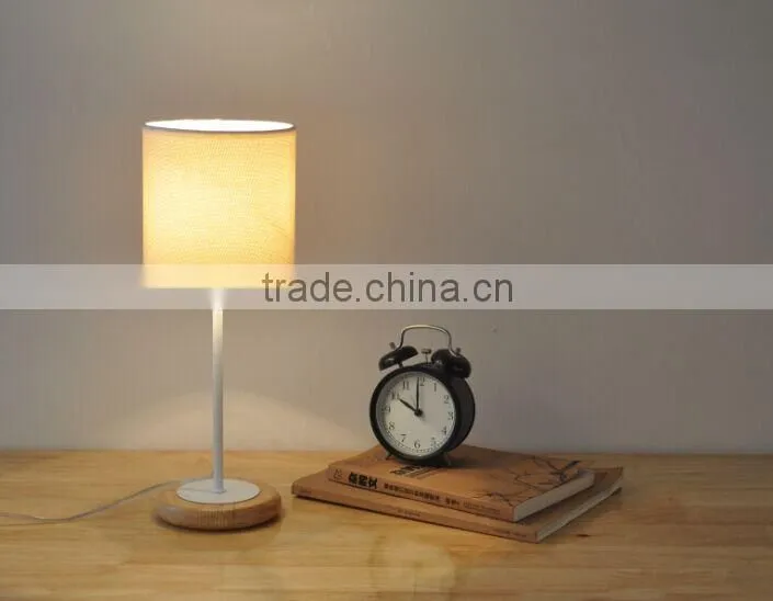 New Solid Wood Base Design Table Lamp Desk Light Home Cafe Bedroom Fixture