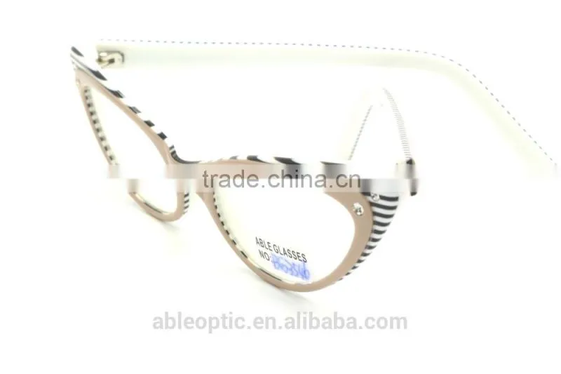 UNIQUE fox eye shape fashion design student acetate hand made spectacles optical frames eyewear eyeglasses with diamond