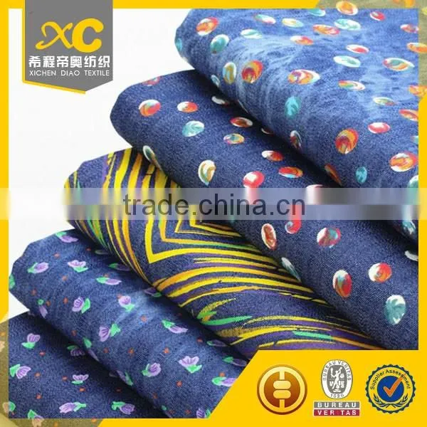 Cotton 9oz Woven selvedge printed denim fabric manufacture