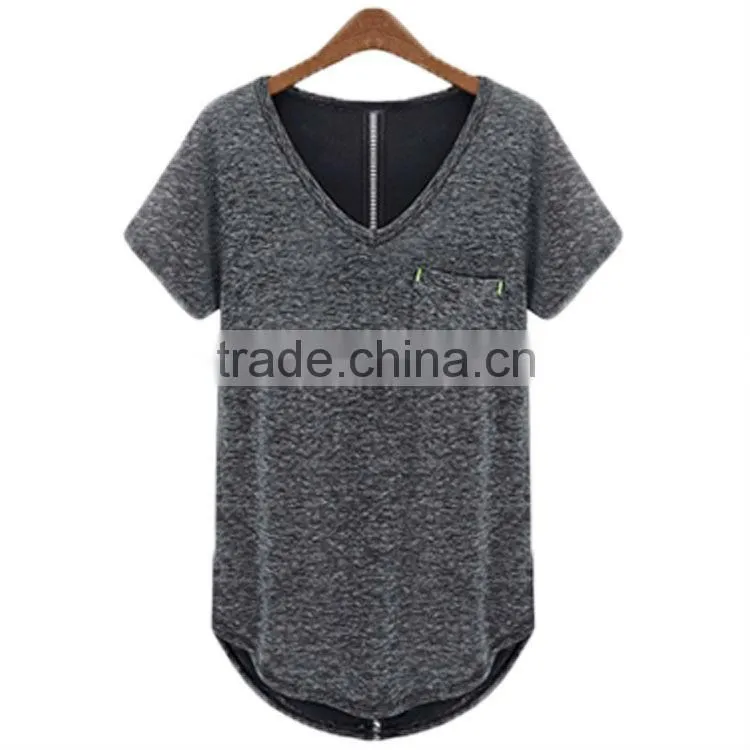Best selling casual women's t-shirt korea(YCT-B0208)