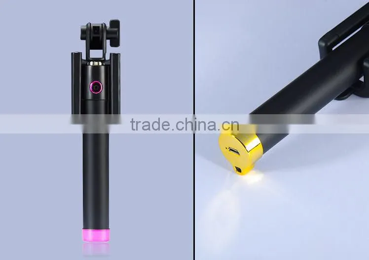 2015 Generation 3 Preminum Selfie Stick With Bluetooth Control Monopod With Fold Clip