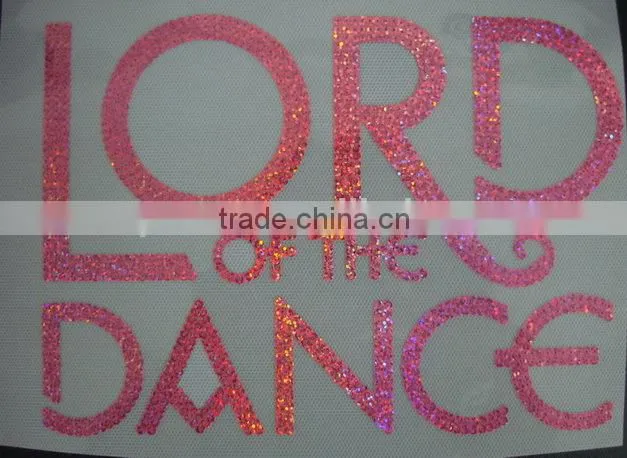 rhinestone dance iron on transfer made with sequins vinyl film