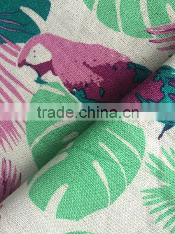 10s*10s High Quality Printed Linen Viscose Blend Fabric
