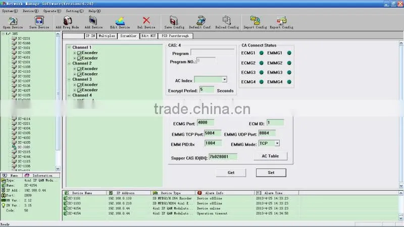 4 Channels Mux Scrambler/ 4 Channel IP-ASI Gateway