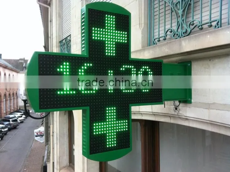 CP16 outdoor waterproof programmable led cross pharmacy sign with RF communication control