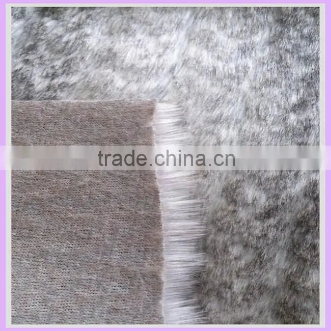 100% Acrylic AH tip discharge print thick minky ankara fabric faux fur fabric for lady fashion bag clothing china supplier