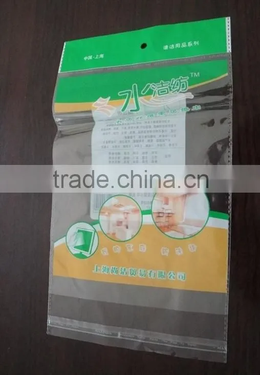 transparent cleaning products packing bag with hole