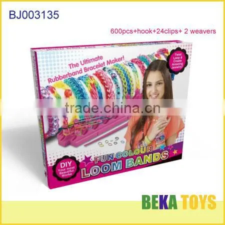 Crazy make friendship rubber band bracelet crazy rainbowe loom band kit in blue box