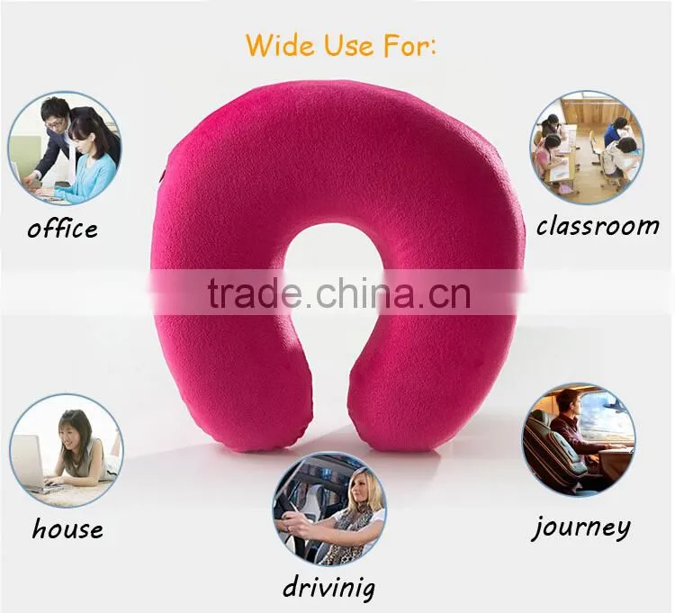 100% polyester u shape pillow for custom neck pillow travel neck pillow LS-U-024-D