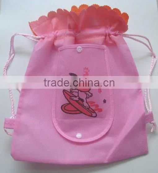 2014 new style calico drawstring fabric bag cosmestic bags