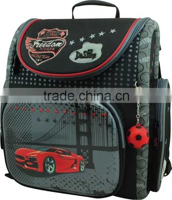 Little boys primary school bag red cars print school backpack