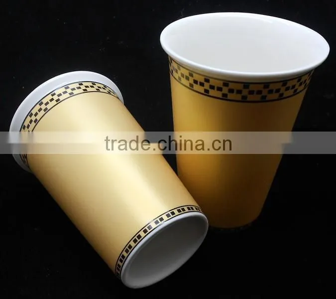 MDW002-9OZ mug with silicone lid single wall ceramic mug