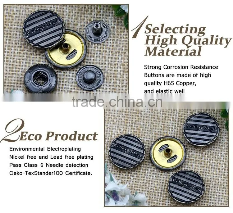 Metal Color Press Metal Snap Button for Jacket and Bag Accessories