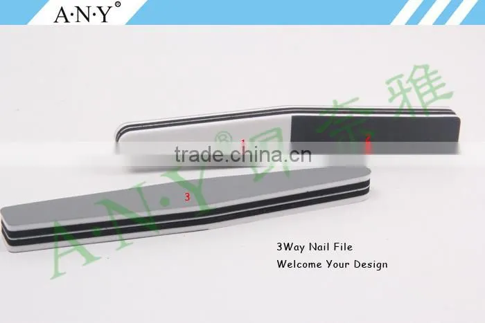 Nail Art Manicure Polishing Using Grey Sponge 3 Way Korea Paper Nail File