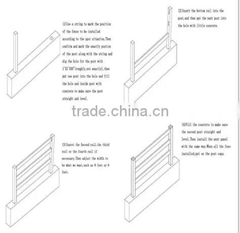 Plastic vinyl horse fence PVC fencing for sale