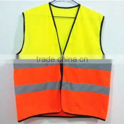 High Visibility Neon Yellow Orange Safety Vest With Reflective Strips 3M In Large Stock For Chile