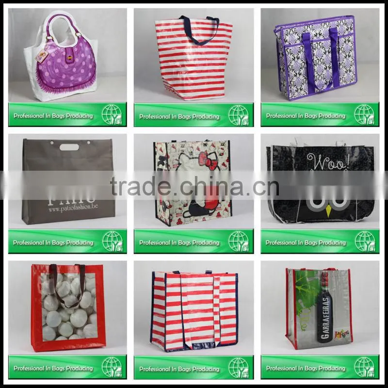 Eco-friendly laminated woven polyester wholesale reusable shopping bags