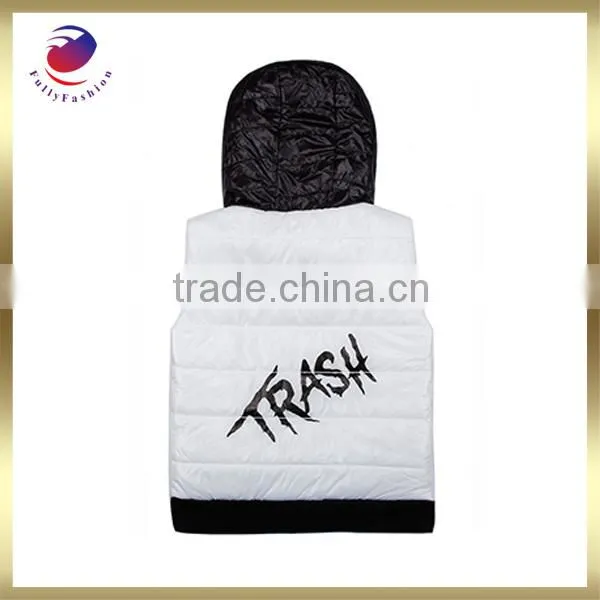 sleeveless zip up hoodie white sport fashion causal style
