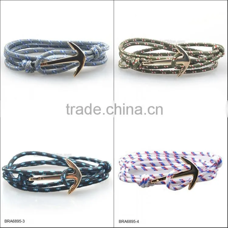 In Stock Navy Blue Rope Anchor Bracelet